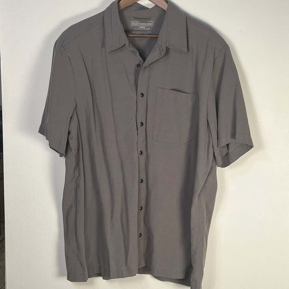 5.11 Tactical Series Button-Up Shirt Size Large Gray Modal Polyester